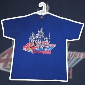 Vintage Disney Designs Disneyland 40 Years of Adventures Shirt Mens XL Blue USA